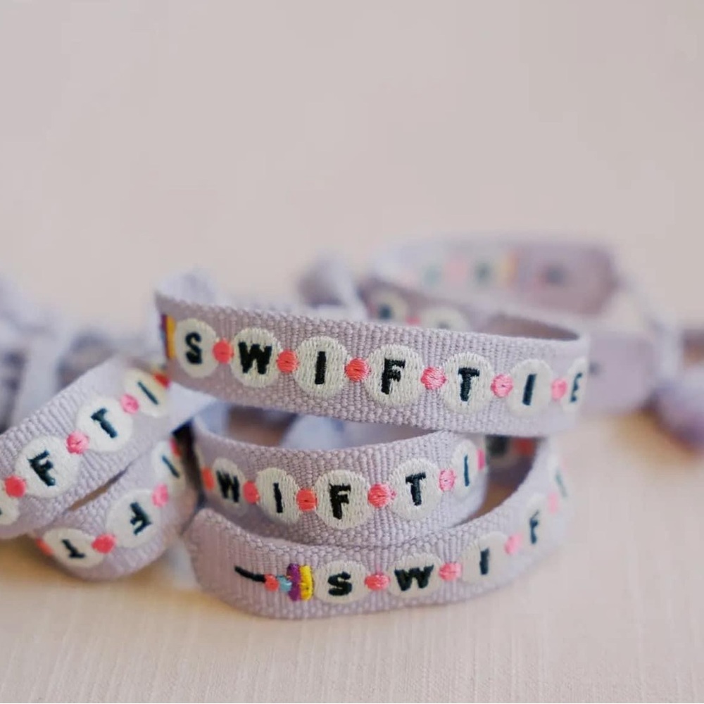 (New) S-W-I-F-T-I-E Embroidered Friendship Bracelet (adjustable/ties on)